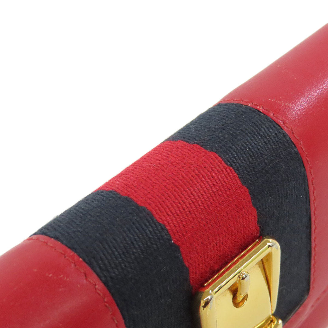 GUCCI Long Wallet Purse 476084 leather Red Sylvie Continental Women Used Authentic