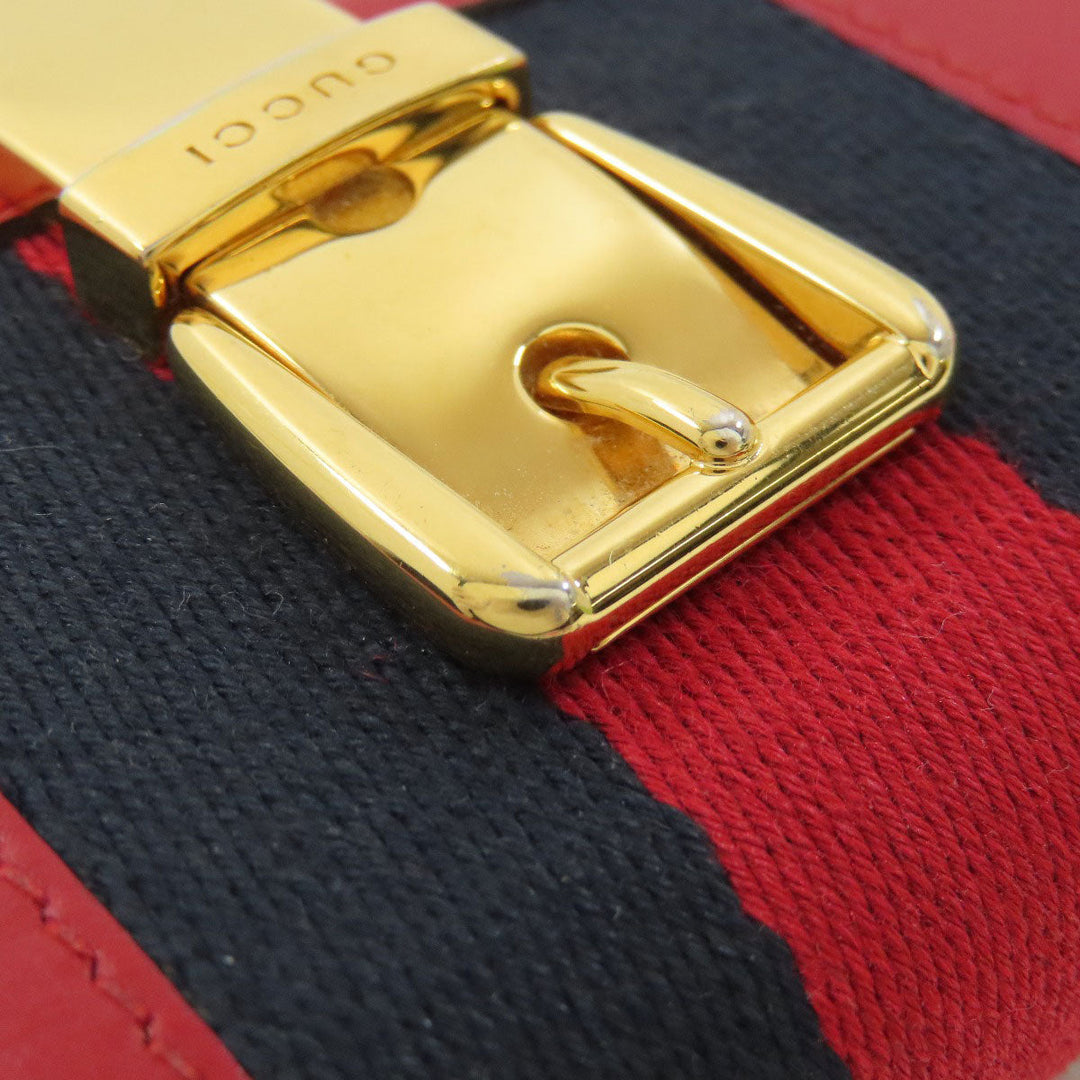GUCCI Long Wallet Purse 476084 leather Red Sylvie Continental Women Used Authentic