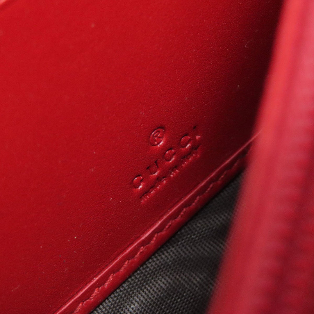 GUCCI Long Wallet Purse 476084 leather Red Sylvie Continental Women Used Authentic