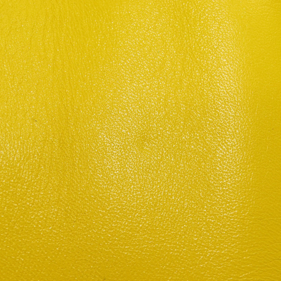BALENCIAGA Bifold Wallet 529098 leather yellow logo Tri-fold Wallet Women Used Authentic