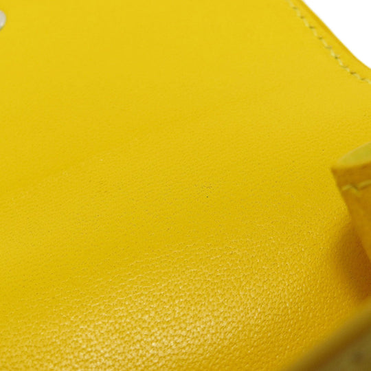 BALENCIAGA Bifold Wallet 529098 leather yellow logo Tri-fold Wallet Women Used Authentic