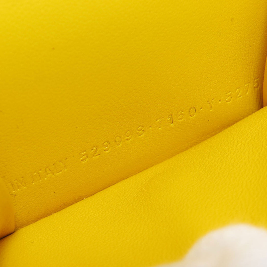 BALENCIAGA Bifold Wallet 529098 leather yellow logo Tri-fold Wallet Women Used Authentic