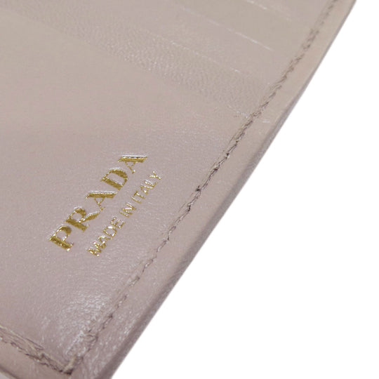 PRADA Bifold Wallet 1MV204 leather beige logoMetal