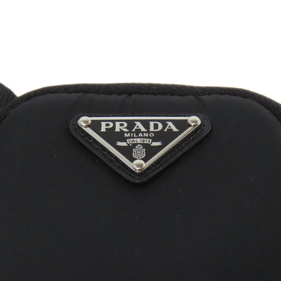 PRADA Hip bag Nylon black logoMetal Women Used Authentic