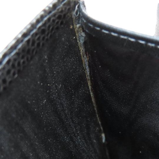 CHANEL Long Wallet Purse Grained Calfskin Skin black COCO Mark Gold Metal Women Used Authentic