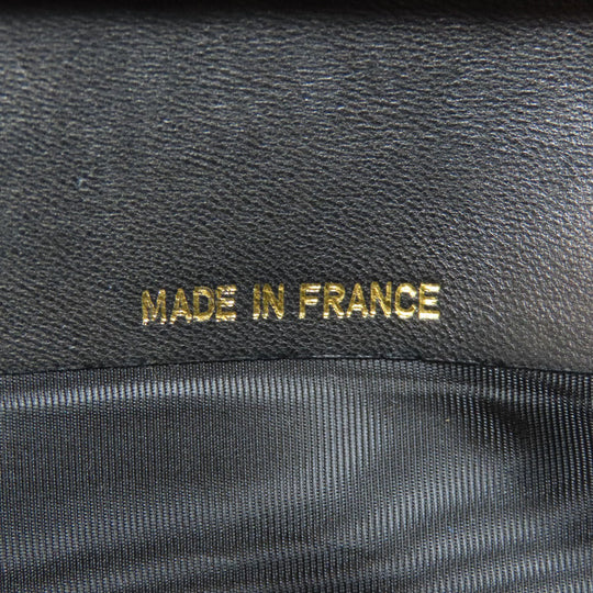 CHANEL Long Wallet Purse Grained Calfskin Skin black COCO Mark Gold Metal Women Used Authentic