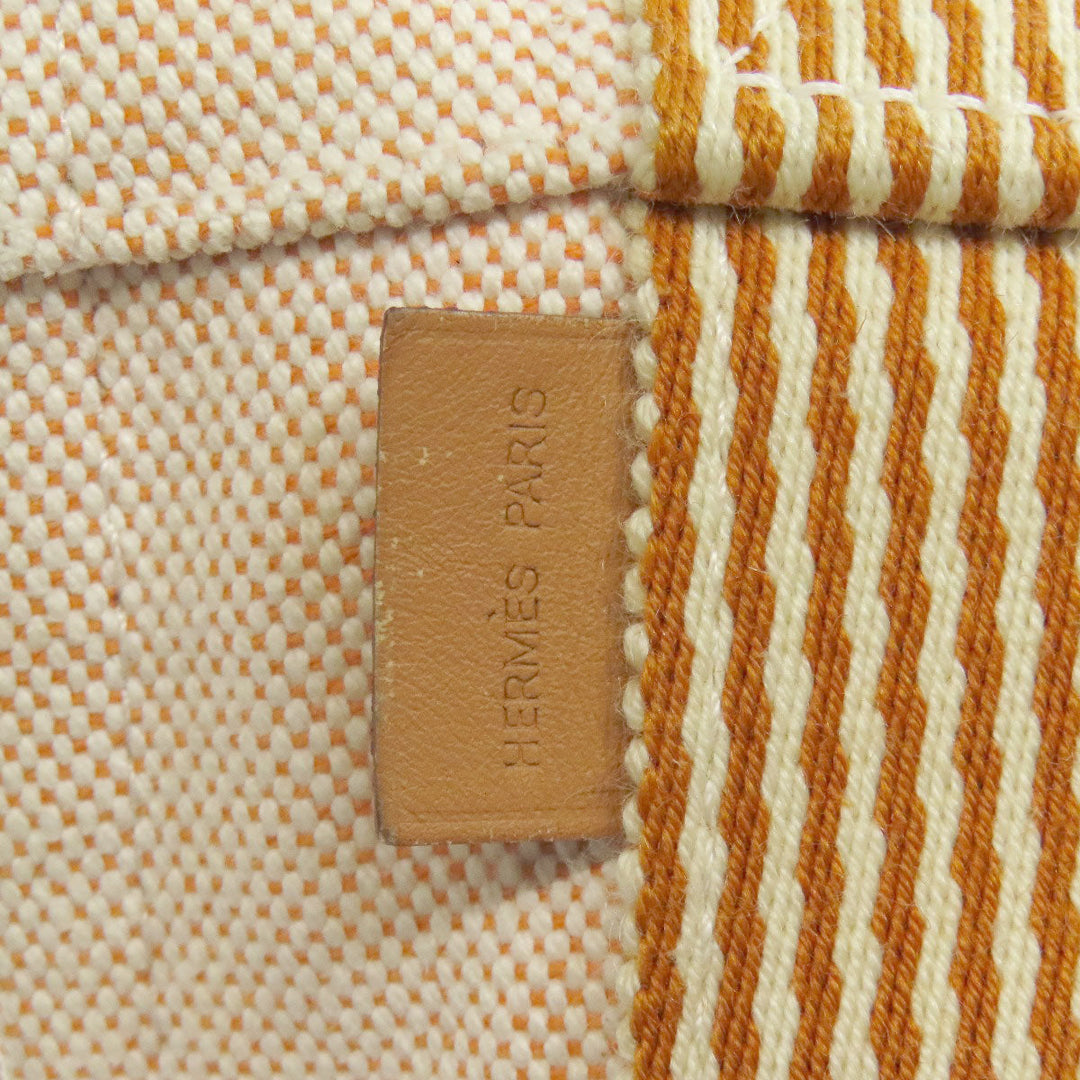 HERMES Shoulder Bag canvas Orange Fool Toe Basas Women Used Authentic
