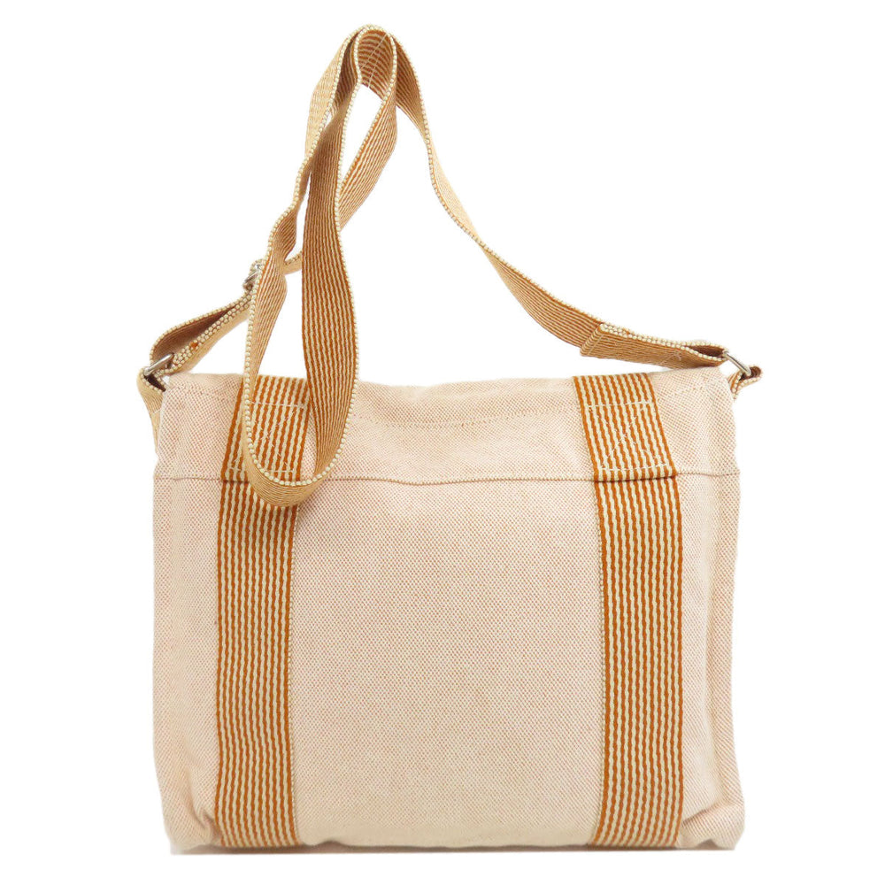HERMES Shoulder Bag canvas Orange Fool Toe Basas Women Used Authentic