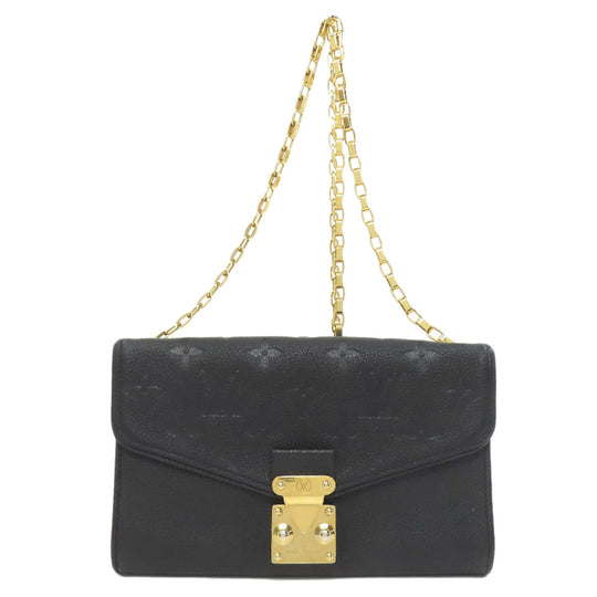 LOUIS VUITTON Long Wallet Purse M60638 Ann Platt black Pochette Saint Germain Women Used Authentic