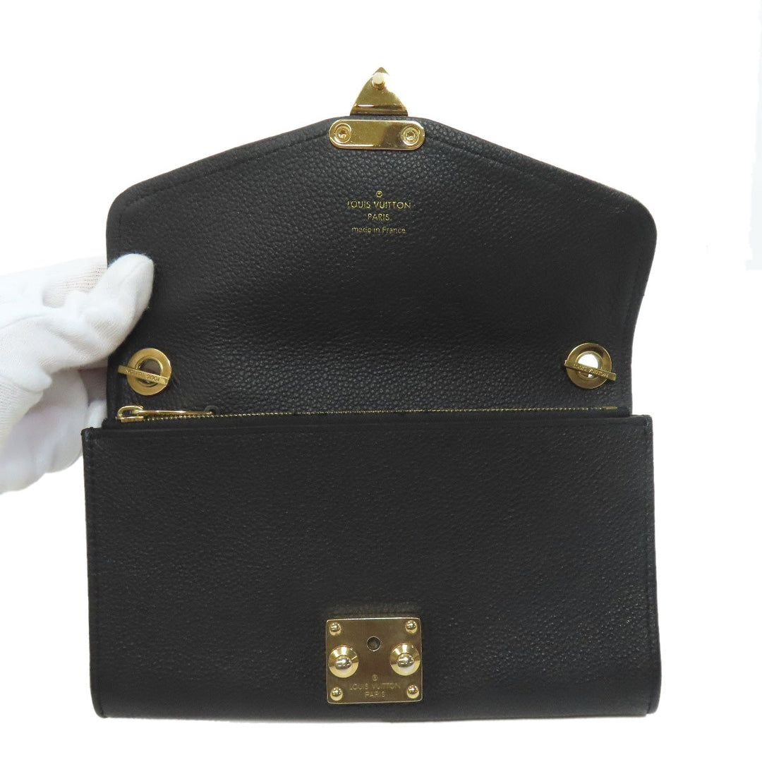 LOUIS VUITTON Long Wallet Purse M60638 Ann Platt black Pochette Saint Germain Women Used Authentic