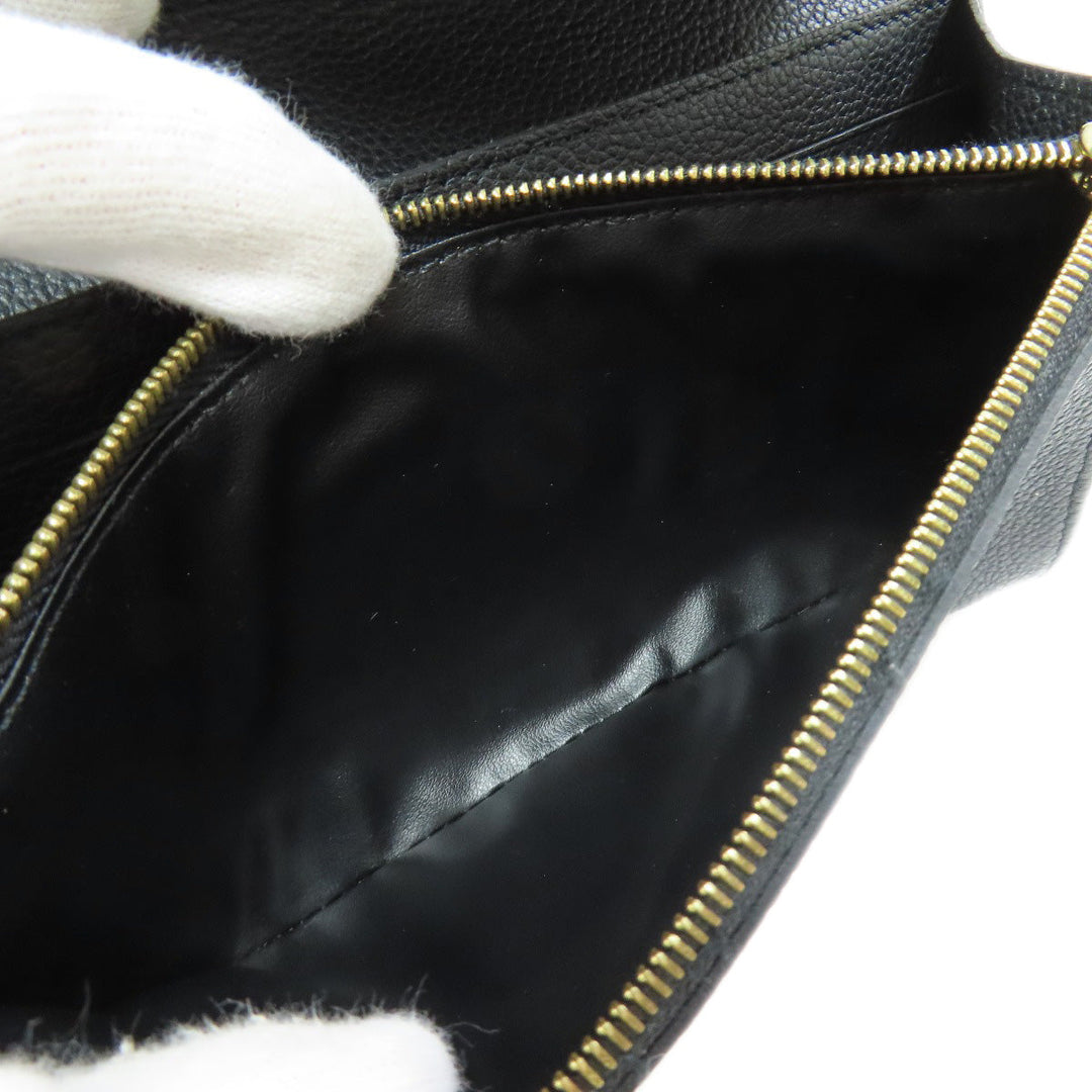 LOUIS VUITTON Long Wallet Purse M60638 Ann Platt black Pochette Saint Germain Women Used Authentic
