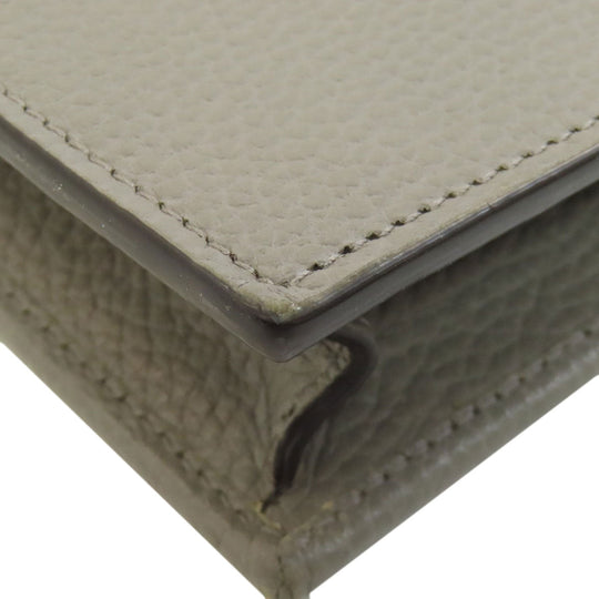 GUCCI Long Wallet Purse 510314 leather gray Outlet Chain Wallet Interlocking G Women Used Authentic