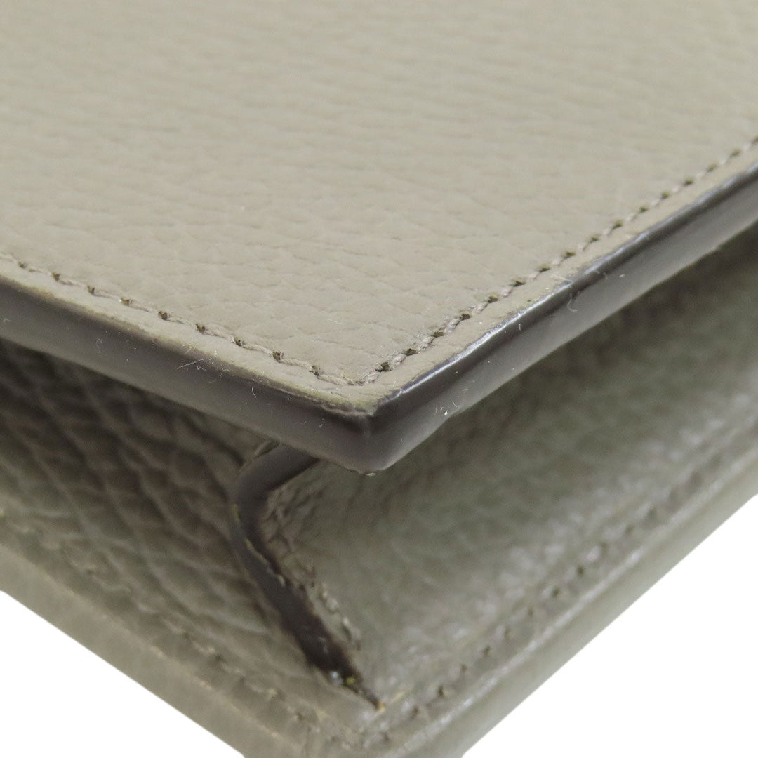 GUCCI Long Wallet Purse 510314 leather gray Outlet Chain Wallet Interlocking G Women Used Authentic