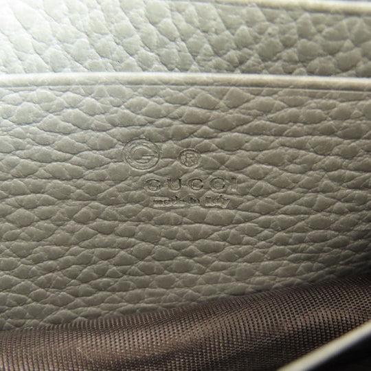 GUCCI Long Wallet Purse 510314 leather gray Outlet Chain Wallet Interlocking G Women Used Authentic