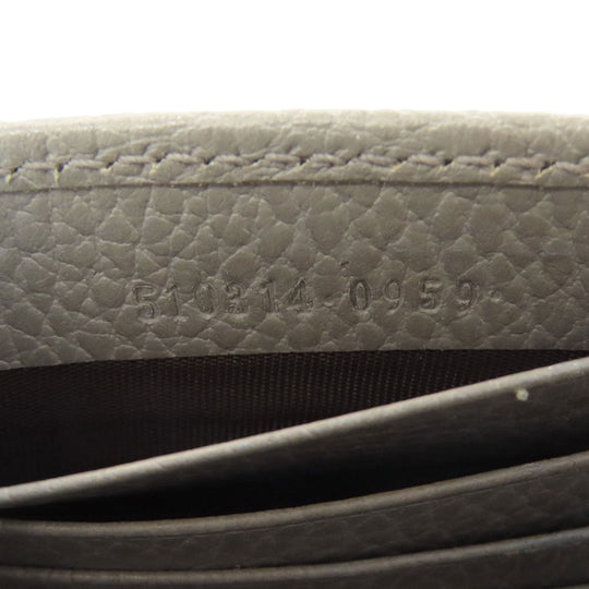 GUCCI Long Wallet Purse 510314 leather gray Outlet Chain Wallet Interlocking G Women Used Authentic