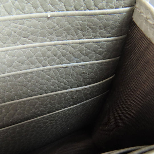 GUCCI Long Wallet Purse 510314 leather gray Outlet Chain Wallet Interlocking G Women Used Authentic