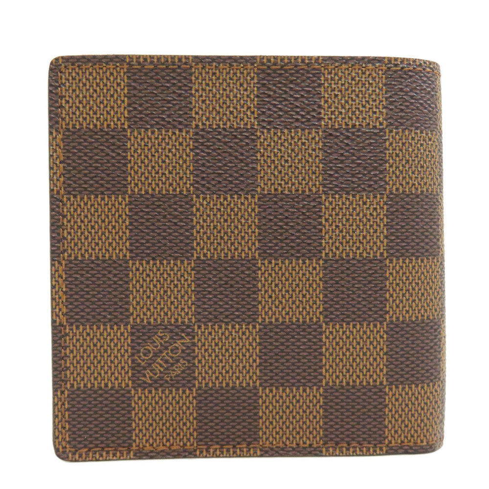 LOUIS VUITTON Bifold Wallet N61675 Damier canvas Brown Portefeuille�EMarco mens Used Authentic