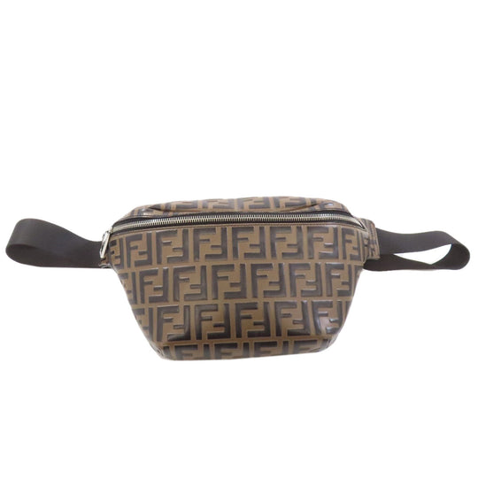 FENDI Sling bag Calfskin Brown Zucca Pattern Women Used Authentic
