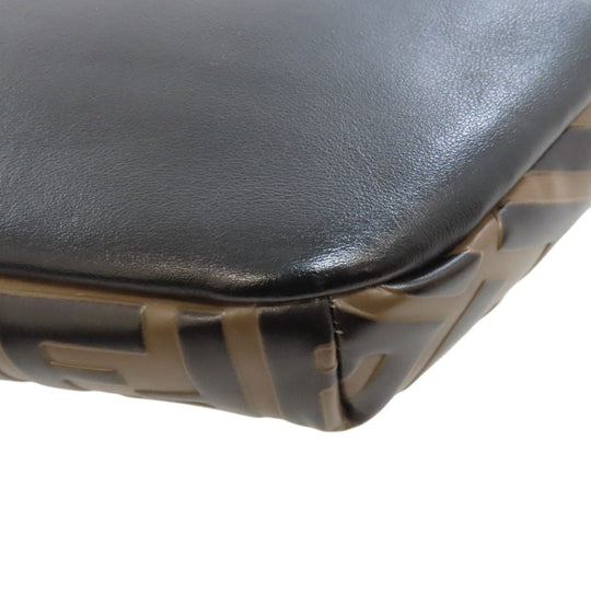FENDI Sling bag Calfskin Brown Zucca Pattern Women Used Authentic