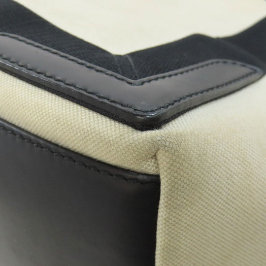 BALENCIAGA Handbag 339933 canvas white Navy kabas Women Used Authentic