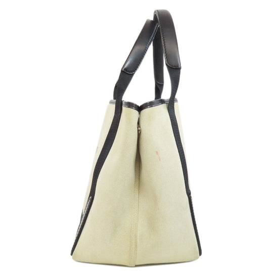 BALENCIAGA Handbag 339933 canvas white Navy kabas Women Used Authentic