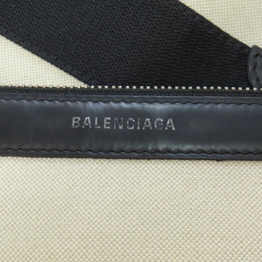 BALENCIAGA Handbag 339933 canvas white Navy kabas Women Used Authentic
