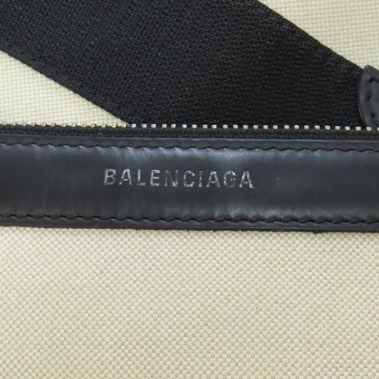 BALENCIAGA Handbag 339933 canvas white Navy kabas Women Used Authentic
