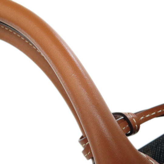 CELINE Handbag PVC Brown Vertical Cabas Triomphe 2WAY Women Used Authentic
