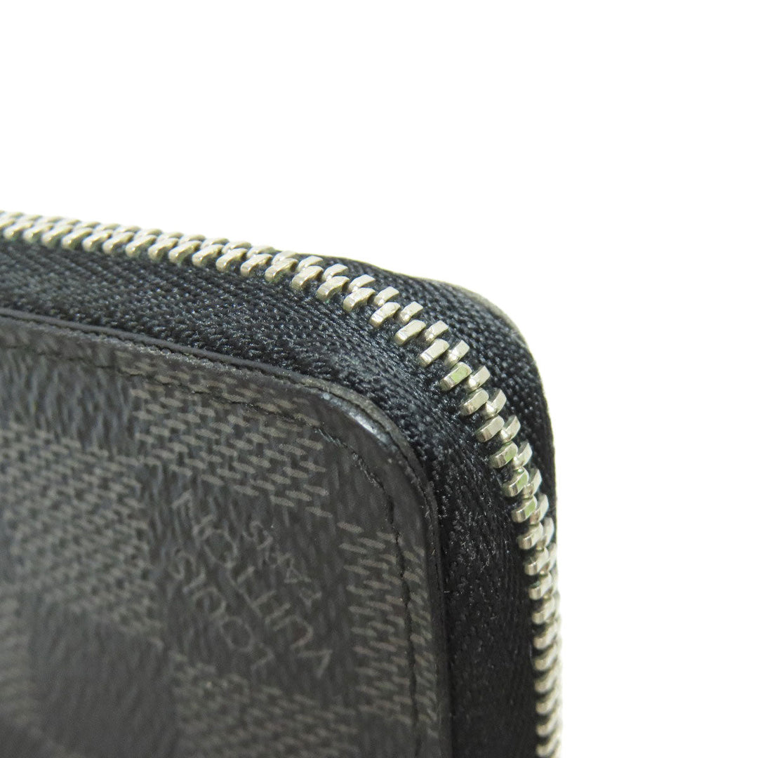 LOUIS VUITTON Coin case N63076 Damier canvas black Zippy coin purse mens(Unisex) Used Authentic