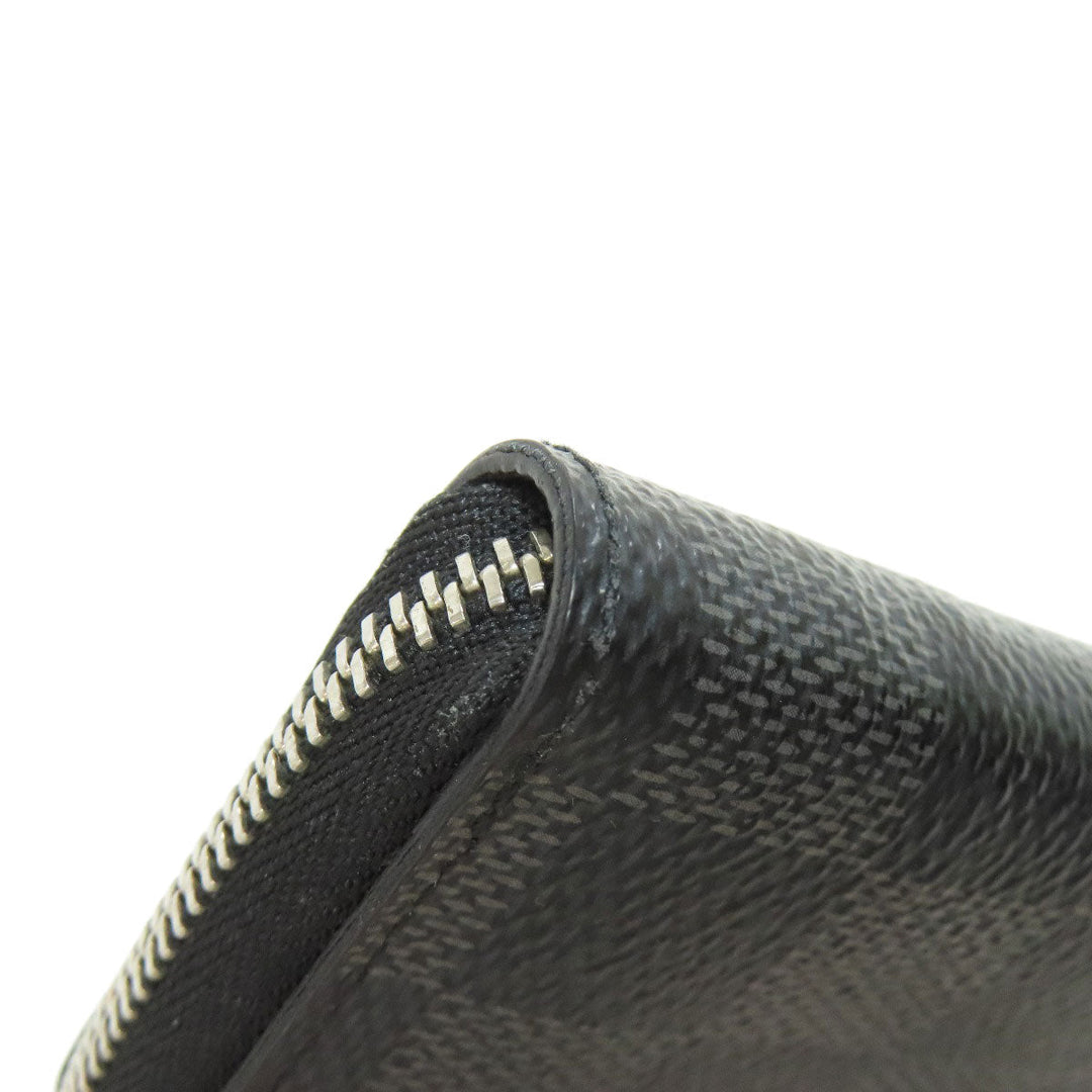 LOUIS VUITTON Coin case N63076 Damier canvas black Zippy coin purse mens(Unisex) Used Authentic