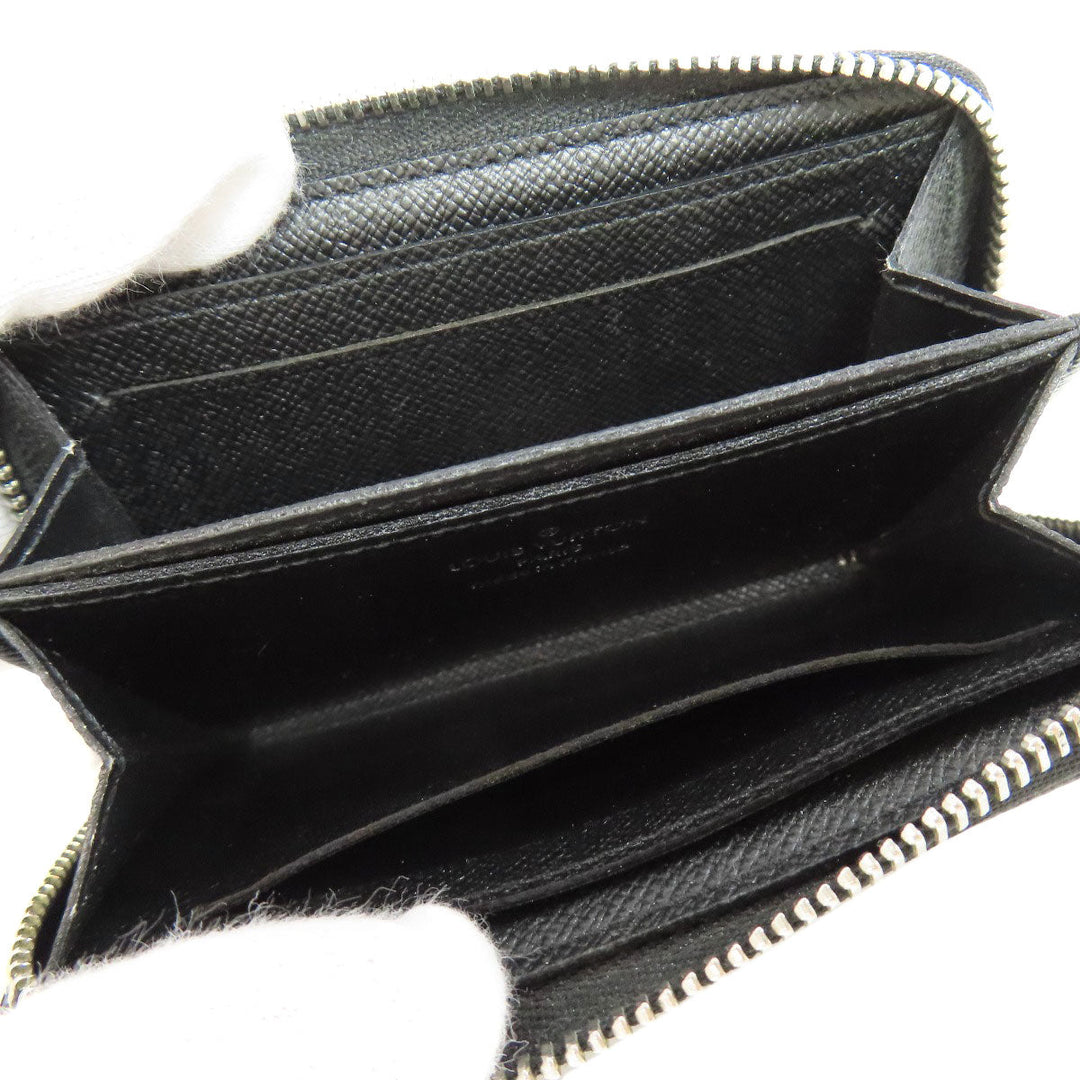 LOUIS VUITTON Coin case N63076 Damier canvas black Zippy coin purse mens(Unisex) Used Authentic