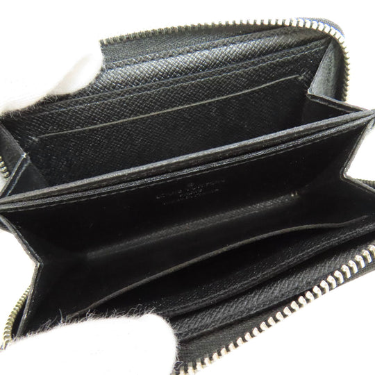 LOUIS VUITTON Coin case N63076 Damier canvas black Zippy coin purse mens(Unisex) Used Authentic