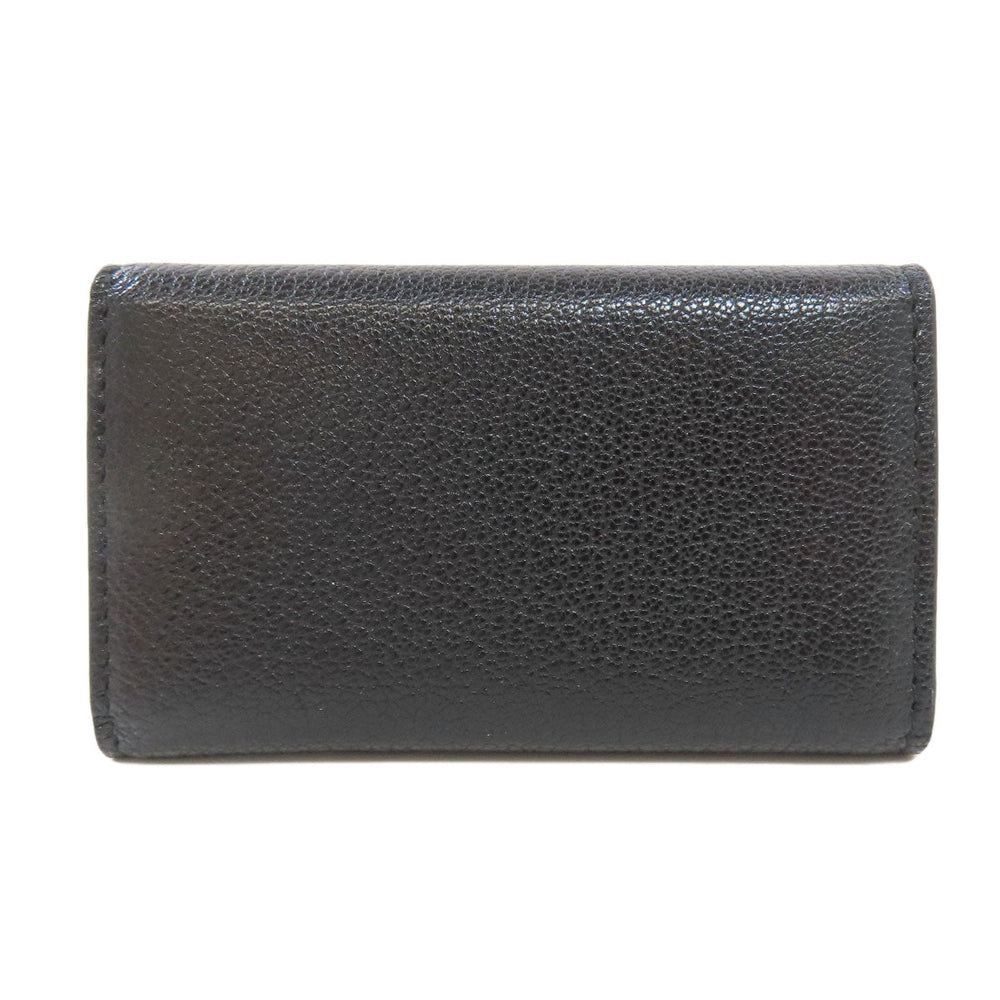 MIUMIU Key case Key holder  leather black Madras Pearl