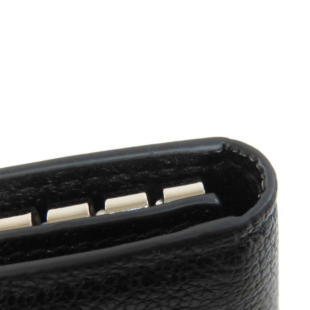 MIUMIU Key case Key holder  leather black Madras Pearl