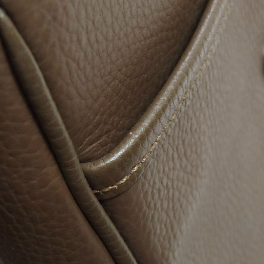 BURBERRY Shoulder Bag leather Brown logo Women Used Authentic