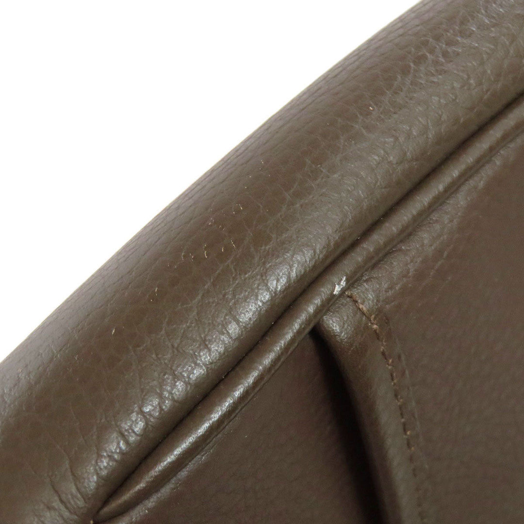 BURBERRY Shoulder Bag leather Brown logo Women Used Authentic