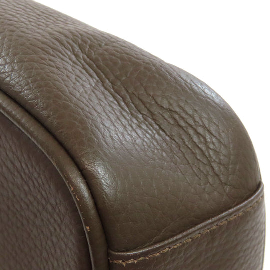 BURBERRY Shoulder Bag leather Brown logo Women Used Authentic