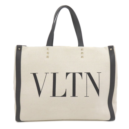 RaimondoValentino Tote Bag canvas white logo studs Women Used Authentic