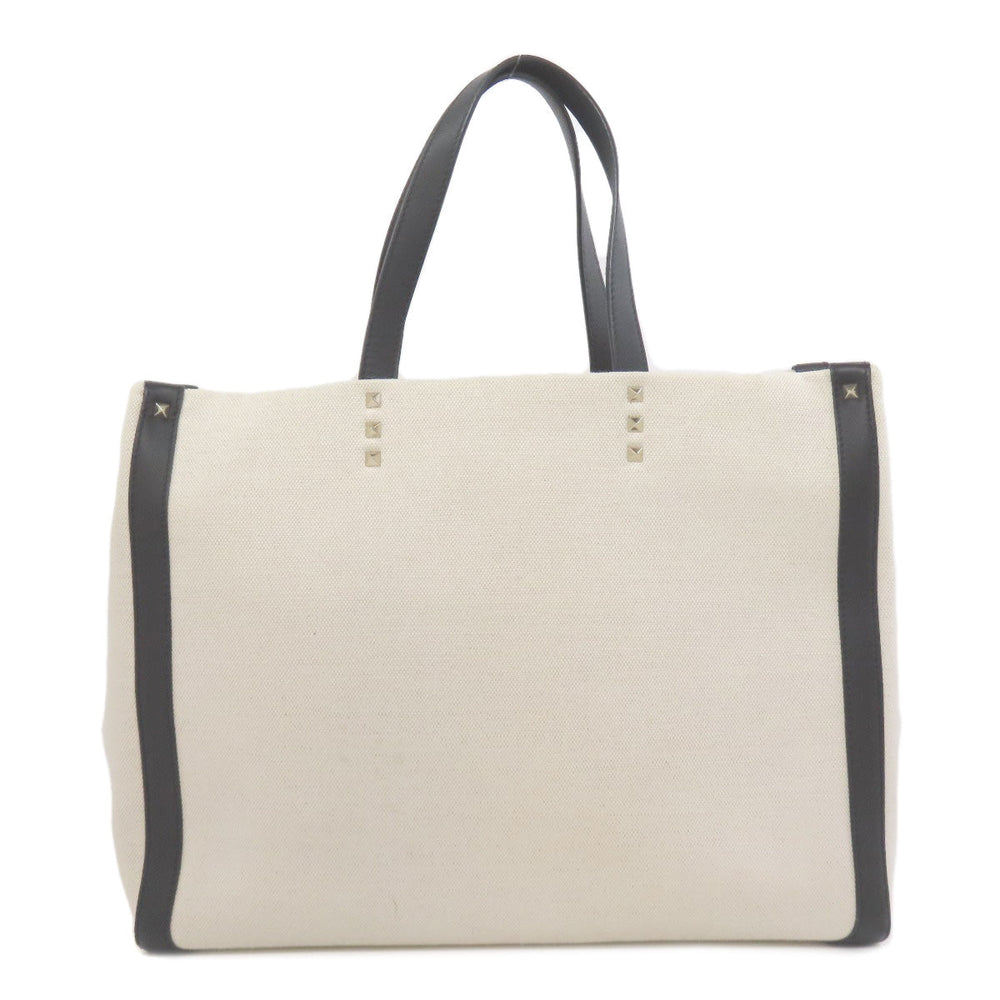 RaimondoValentino Tote Bag canvas white logo studs Women Used Authentic