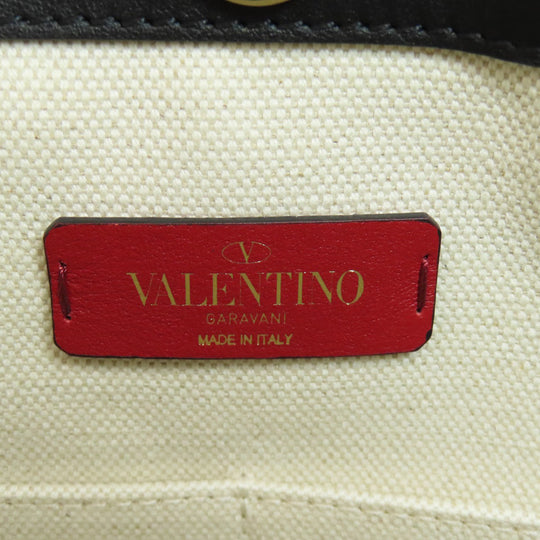 RaimondoValentino Tote Bag canvas white logo studs Women Used Authentic