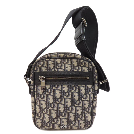 Christian Dior Shoulder Bag canvas black Trotter Pattern Women Used Authentic