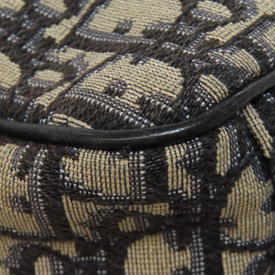 Christian Dior Shoulder Bag canvas black Trotter Pattern Women Used Authentic