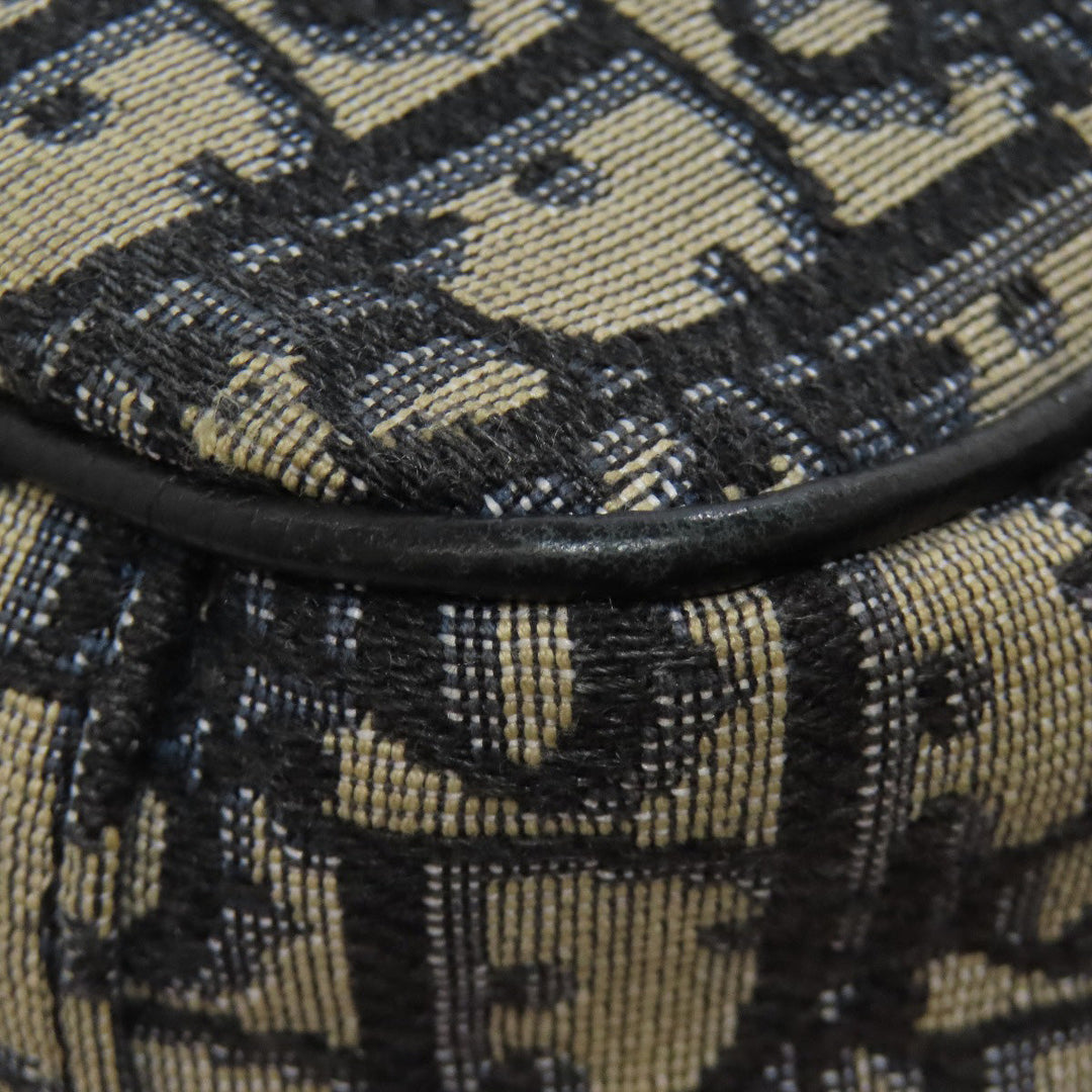 Christian Dior Shoulder Bag canvas black Trotter Pattern Women Used Authentic