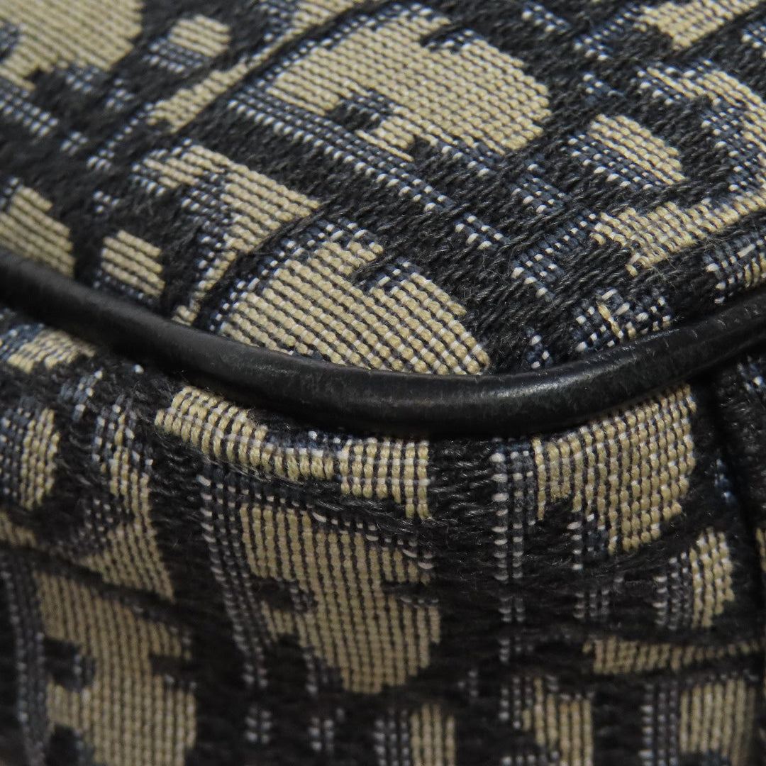Christian Dior Shoulder Bag canvas black Trotter Pattern Women Used Authentic