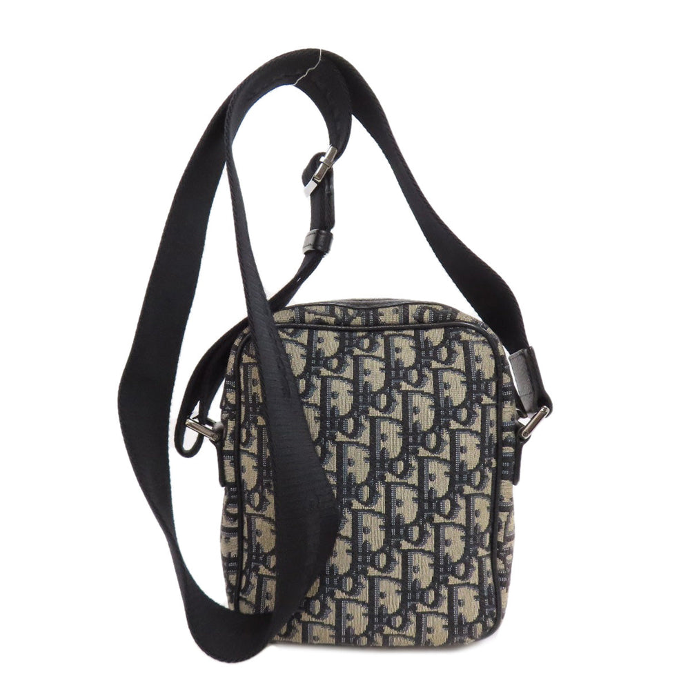 Christian Dior Shoulder Bag canvas black Trotter Pattern Women Used Authentic