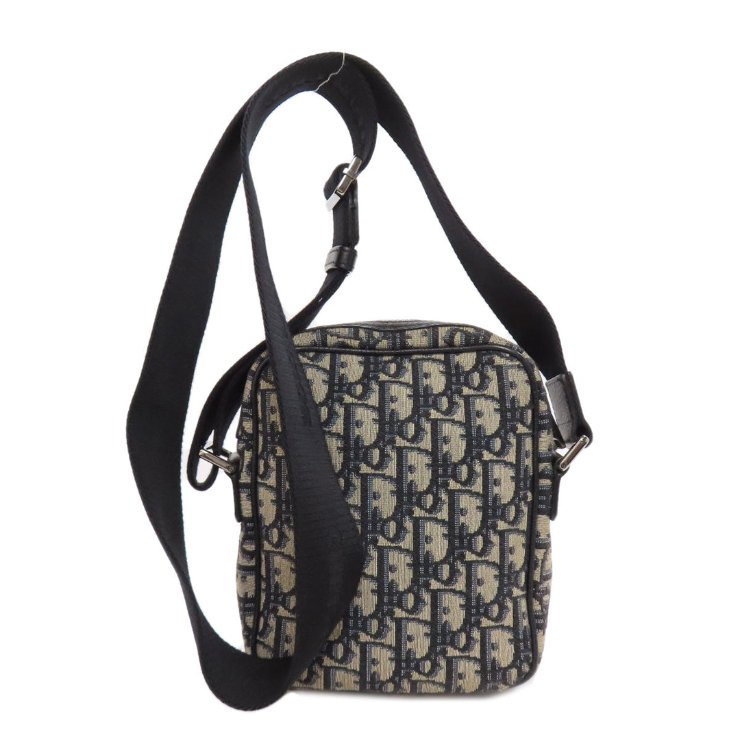Christian Dior Shoulder Bag canvas black Trotter Pattern Women Used Authentic
