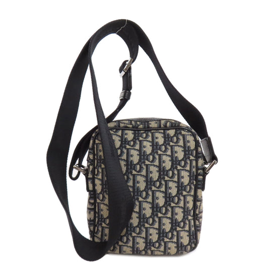 Christian Dior Shoulder Bag canvas black Trotter Pattern Women Used Authentic