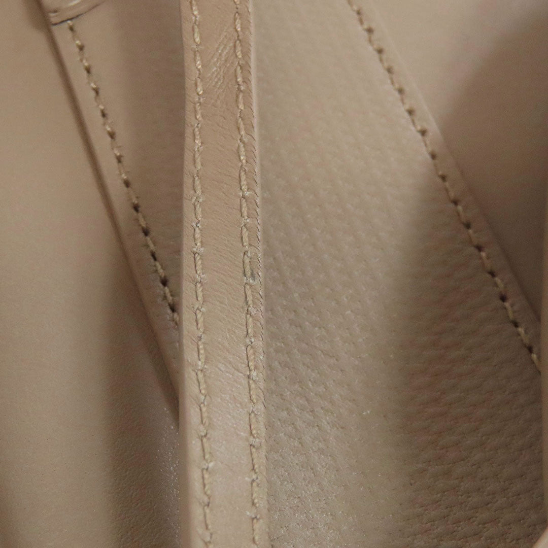 BALENCIAGA Handbag 390346 leather beige Navy Cabas XS 2WAY Women Used Authentic