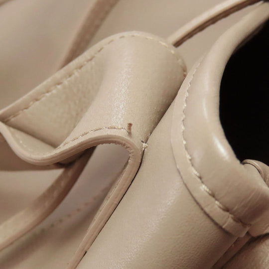 BALENCIAGA Handbag 390346 leather beige Navy Cabas XS 2WAY Women Used Authentic