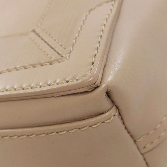 BALENCIAGA Handbag 390346 leather beige Navy Cabas XS 2WAY Women Used Authentic